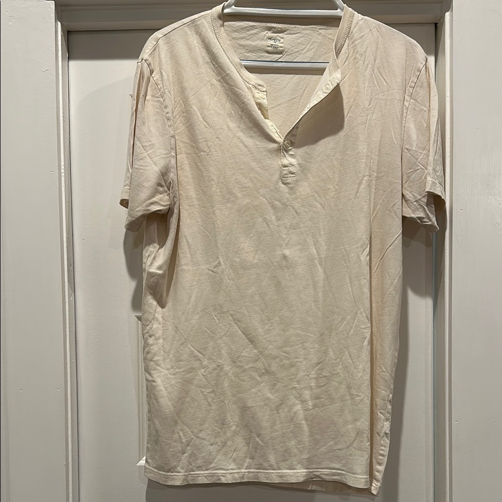 JCrew men’s Henley 100% cotton off white